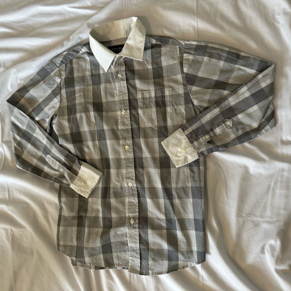 Young Kings By Steve Harvey Button Down Collared Shirt Size 12 regular